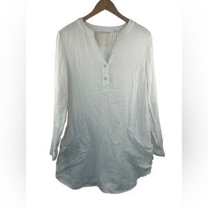 Soft Surroundings white muslin, double layered, cotton tunic. Women’s Small.